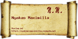 Nyakas Maximilla névjegykártya
